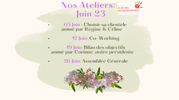 Vos ateliers Juin 2023