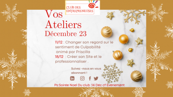 VOS ATELIERS DECEMBRE 2023