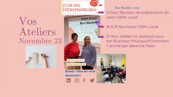 Vos Ateliers Novembre 2023