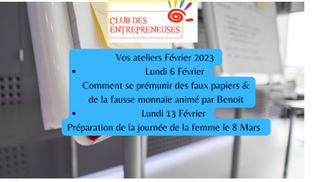 VOS ATELIERS FEVRIER 2023